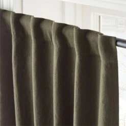 Forest Green Linen Blackout Window Curtain Panel 48''x84'' 10 Forest Green Linen Blackout Window Curtain Panel 48''x84'' -Cb2 LinenGnBkOt96CurtainPnlAV2SHS23