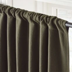 Forest Green Linen Blackout Window Curtain Panel 48''x84'' 9 Forest Green Linen Blackout Window Curtain Panel 48''x84'' -Cb2 LinenGnBkOt96CurtainPnlAVSHS23