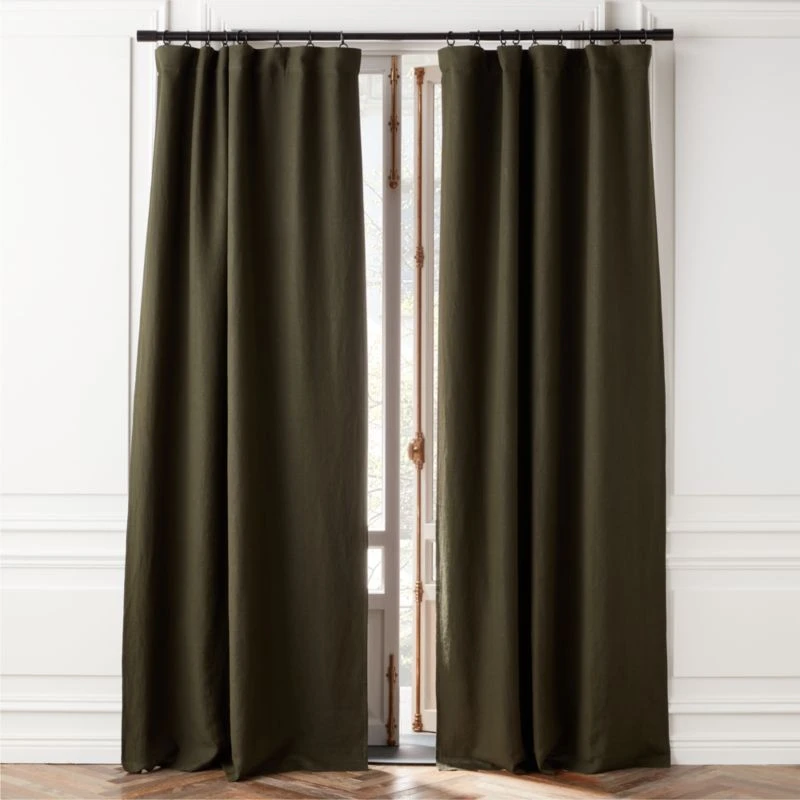 Forest Green Linen Blackout Window Curtain Panel 48''x84'' 3 Forest Green Linen Blackout Window Curtain Panel 48''x84''