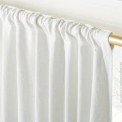 Warm White Linen Window Curtain Panel 48"x84'' -Cb2 LinenIvryBlkOutCrtn96PnlAV2SHF23