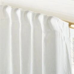 Warm White Linen Window Curtain Panel 48"x84'' -Cb2 LinenIvryBlkOutCrtn96PnlAV3SHF23