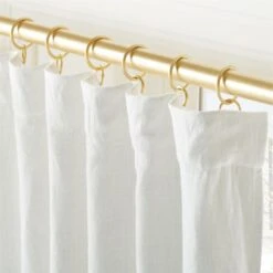 Warm White Linen Window Curtain Panel 48"x84'' -Cb2 LinenIvryBlkOutCrtn96PnlAVSHF23