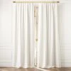 Warm White Linen Window Curtain Panel 48"x84'' -Cb2 LinenIvryBlkOutCrtn96PnlSHF23