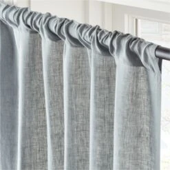 Lead Blue Linen Window Curtain Panel 48''x84'' -Cb2 LinenLead96PanelAVSHS23