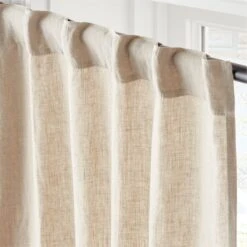 EUROPEAN FLAX™-Certified Linen Natural Window Curtain Panel 48''x84'' 10 EUROPEAN FLAX™-Certified Linen Natural Window Curtain Panel 48''x84'' -Cb2 LinenNatural96CurtainPnlAV2SHS23