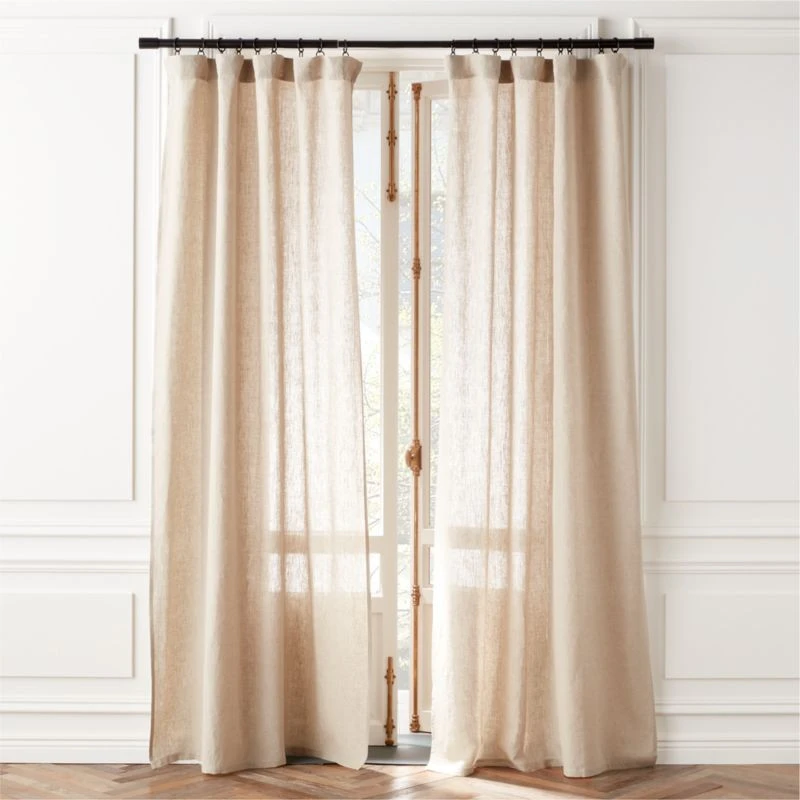 EUROPEAN FLAX™-Certified Linen Natural Window Curtain Panel 48''x84'' 3 EUROPEAN FLAX™-Certified Linen Natural Window Curtain Panel 48''x84''