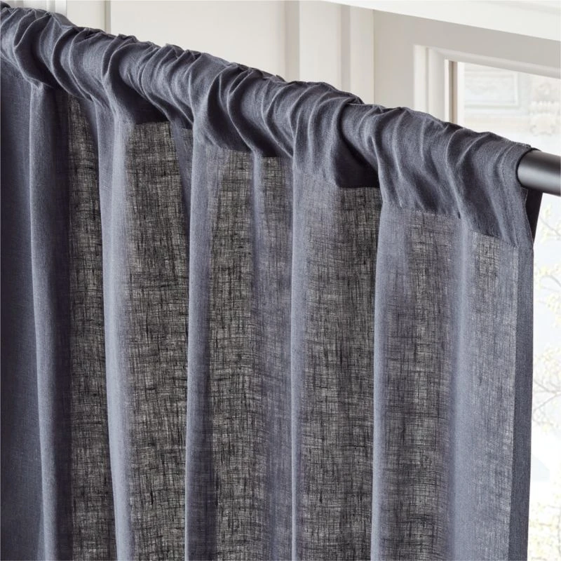 EUROPEAN FLAX™-Certified Linen Smokey Blue Window Curtain Panel 48''x84'' 5 EUROPEAN FLAX™-Certified Linen Smokey Blue Window Curtain Panel 48''x84'' - Image 3