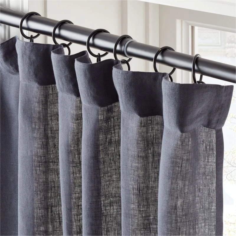 EUROPEAN FLAX™-Certified Linen Smokey Blue Window Curtain Panel 48''x84'' 4 EUROPEAN FLAX™-Certified Linen Smokey Blue Window Curtain Panel 48''x84'' - Image 2