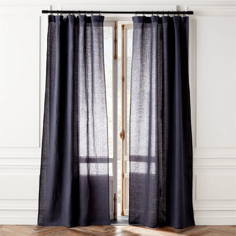 EUROPEAN FLAX™-Certified Linen Smokey Blue Window Curtain Panel 48''x84'' 3 EUROPEAN FLAX™-Certified Linen Smokey Blue Window Curtain Panel 48''x84''