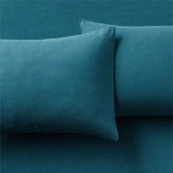 Linen Dark Teal King Pillowcases Set Of 2