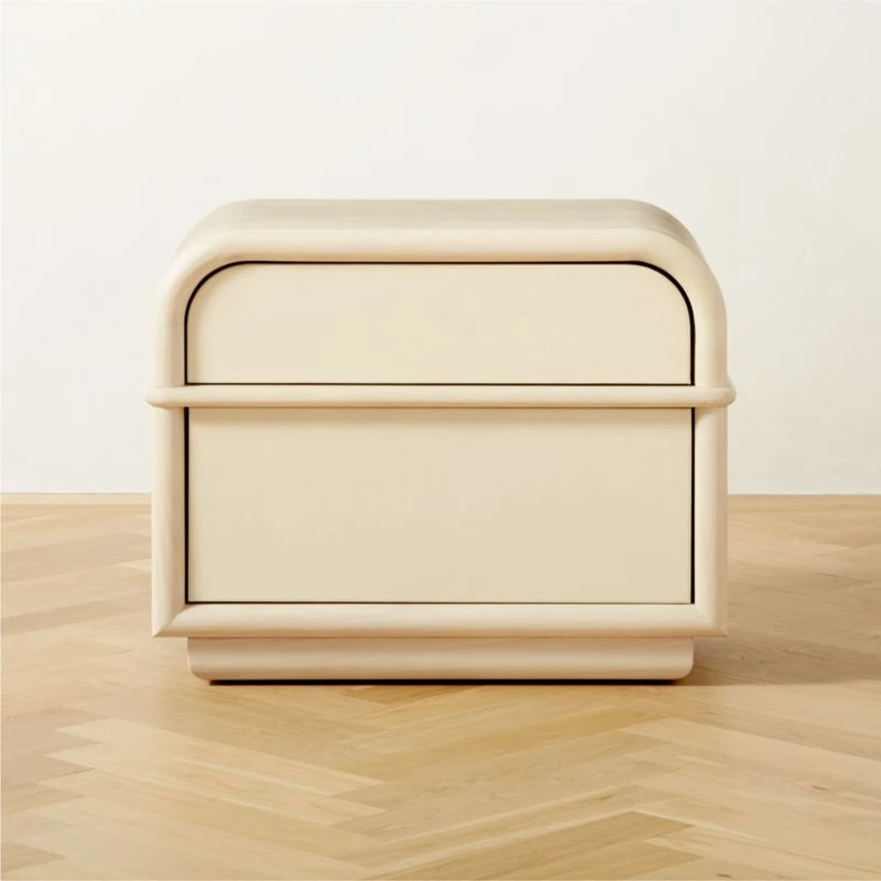 Lobos 2-Drawer White Wood Nightstand 3 Lobos 2-Drawer White Wood Nightstand