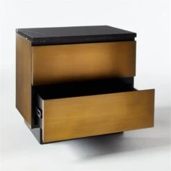 Logan 2-Drawer Brass And Black Marble Nightstand 18 Logan 2-Drawer Brass And Black Marble Nightstand -Cb2 LoganBrsNBlkMrblNghtstnd3QAVF20