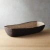 Lorena Black Woven Bread Basket 1 Lorena Black Woven Bread Basket -Cb2 LorenaLongOvalBlkBreadBsktSHS18