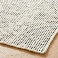 Lousa Handloomed Black And White Wool Area Rug 5'x8' -Cb2 LousaHdldWlBlkNWtRug8x10AVSHF23