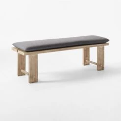 Lupine Teak Outdoor Dining Bench With Sunbrella ® Cushion -Cb2 LupineDiningBench3QSSS22