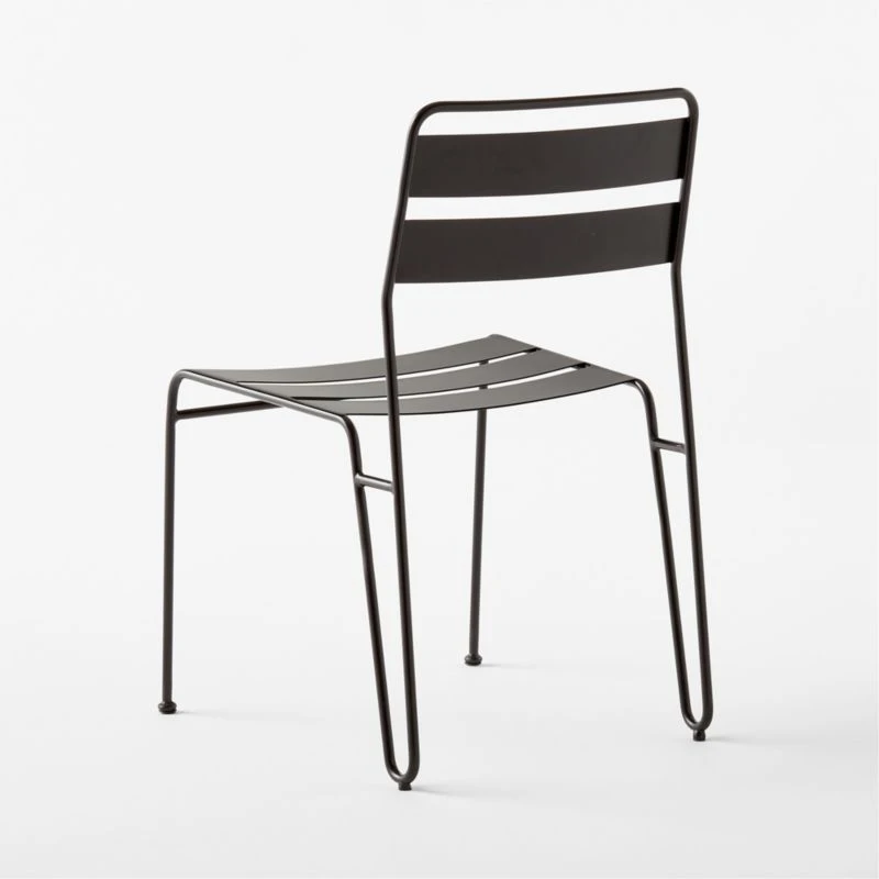 Luther Black Metal Outdoor Dining Chair 8 Luther Black Metal Outdoor Dining Chair - Image 6