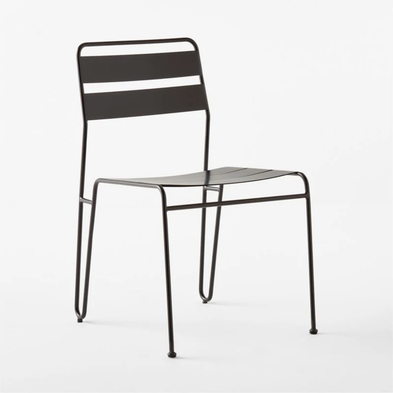 Luther Black Metal Outdoor Dining Chair 6 Luther Black Metal Outdoor Dining Chair - Image 4