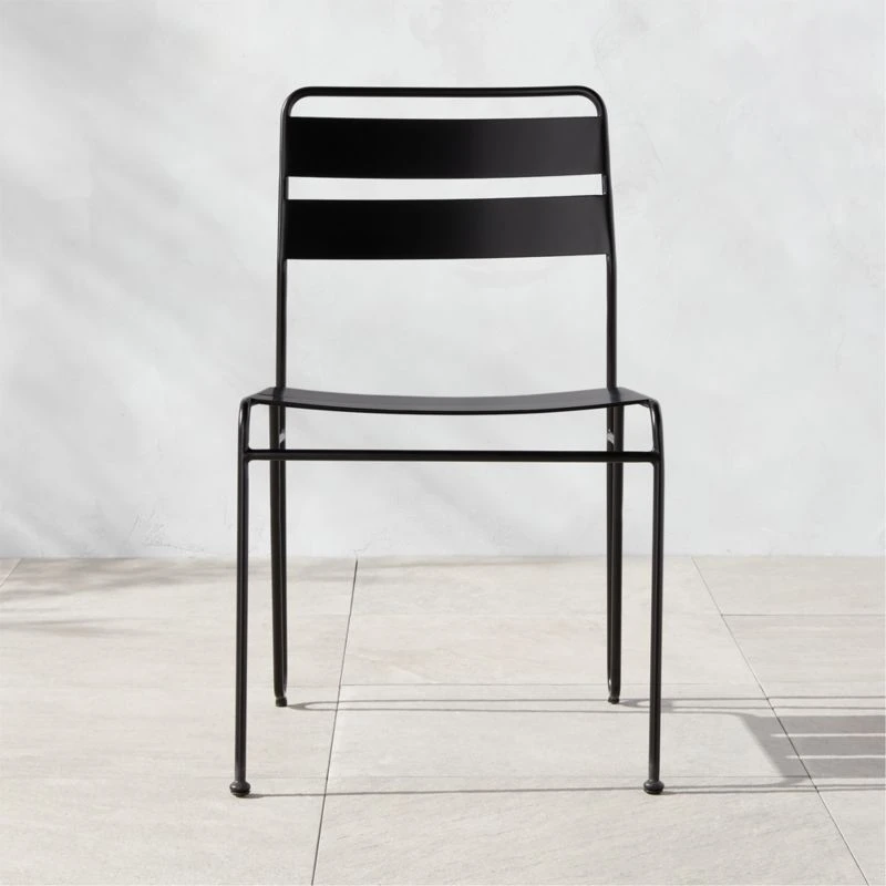 Luther Black Metal Outdoor Dining Chair 3 Luther Black Metal Outdoor Dining Chair