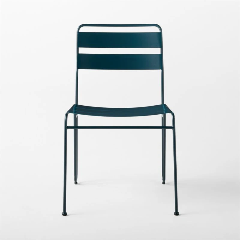 Luther Teal Metal Outdoor Dining Chair 5 Luther Teal Metal Outdoor Dining Chair - Image 3