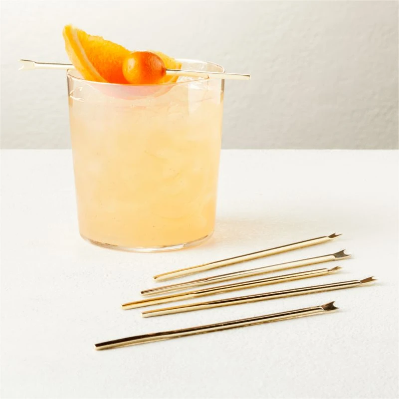 Mae Champagne Gold Cocktail Picks Set Of 6 4 Mae Champagne Gold Cocktail Picks Set Of 6 - Image 2