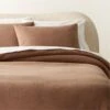 Maisa Organic Cotton Slub Coco Brown Duvet Cover And Pillow Shams -Cb2 MaisaOrgCttnSbCcFQDvtCvrSHF23