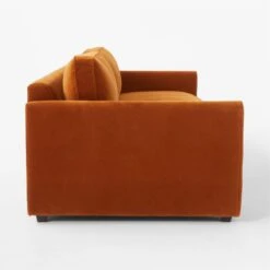 Malea Cognac Brown Velvet Sofa -Cb2 MaleaCognacVelvetSofaSDSSF23