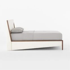 Malena White Boucle Queen Bed 13 Malena White Boucle Queen Bed -Cb2 MalenaQueenBedSDSSF22