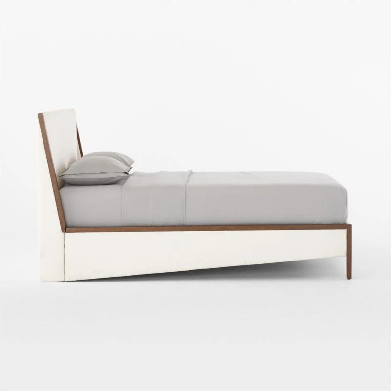 Malena White Boucle Queen Bed 6 Malena White Boucle Queen Bed - Image 4