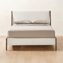 Malena White Boucle Queen Bed
