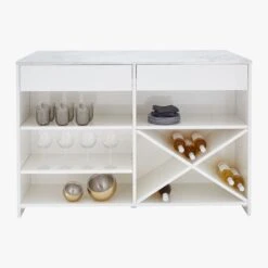 White Marble Kitchen Island -Cb2 MarbleIslandS18