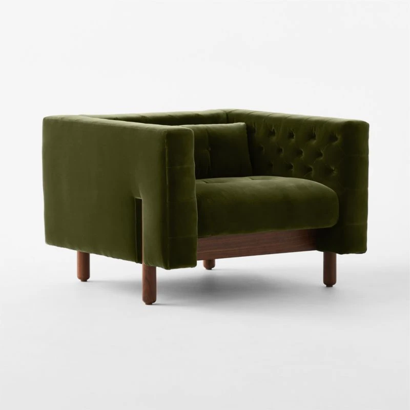 Marconi Tufted Green Velvet Accent Chair 5 Marconi Tufted Green Velvet Accent Chair - Image 3