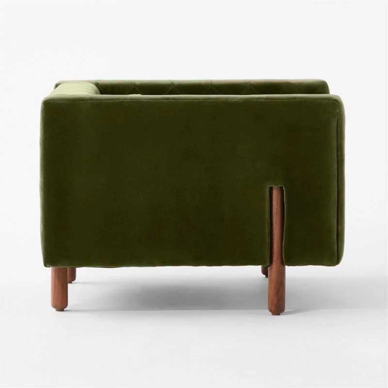Marconi Tufted Green Velvet Accent Chair 6 Marconi Tufted Green Velvet Accent Chair - Image 4