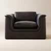 Mardones Black Leather Lounge Chair 1 Mardones Black Leather Lounge Chair -Cb2 MardonesBlackLthrChairSHF23