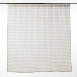 Maren Organic Cotton Striped Shower Curtain 72" -Cb2 MarenStrdOrgCttnShwrCrtnSSF22