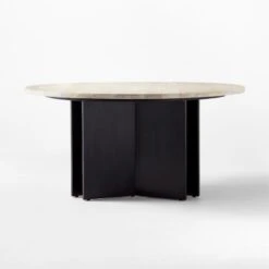 Mariana White Wash Round Teak Dining Table -Cb2 MarianaWtWhTkRndDngTableSOSSF21