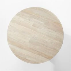 Mariana White Wash Round Teak Dining Table -Cb2 MarianaWtWhTkRndDngTableTOPSSF21
