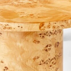 Marisa Burl Wood Desk 70'' -Cb2 MarisaBurlwoodDeskLrgAVSSS23