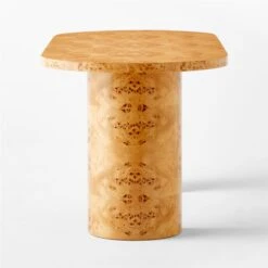 Marisa Burl Wood Desk 70'' -Cb2 MarisaBurlwoodDeskLrgSDSSS23