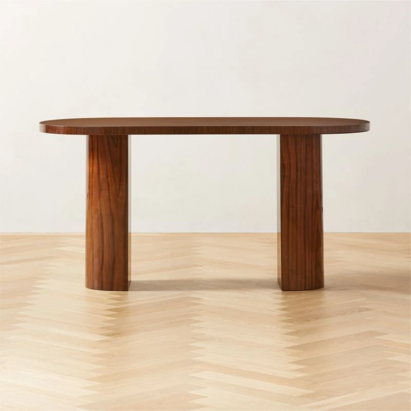 Marisa High-Gloss Walnut Wood Desk 60'' 3 Marisa High-Gloss Walnut Wood Desk 60''