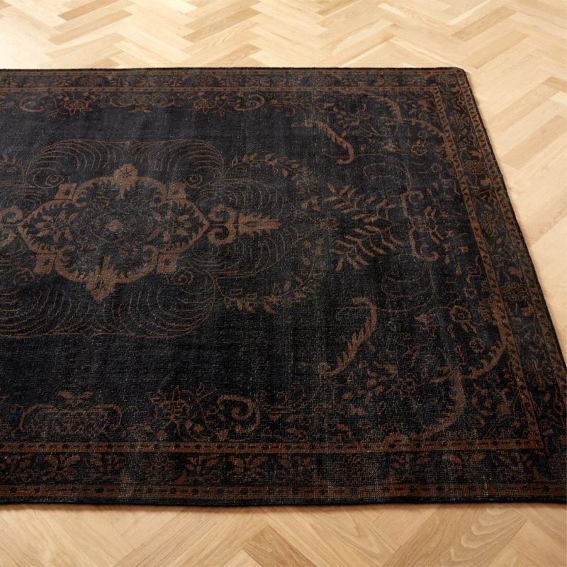 Marlowe Handknotted Black And Red Area Rug 5'x8' 4 Marlowe Handknotted Black And Red Area Rug 5'x8' - Image 2