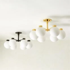 Marra 6-Bulb Black Flush Mount Light -Cb2 Marra6BulbFlushMountGrpFHS23