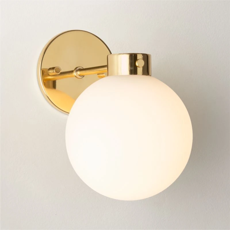 Marra Polished Brass Globe Wall Sconce Light 4 Marra Polished Brass Globe Wall Sconce Light - Image 2