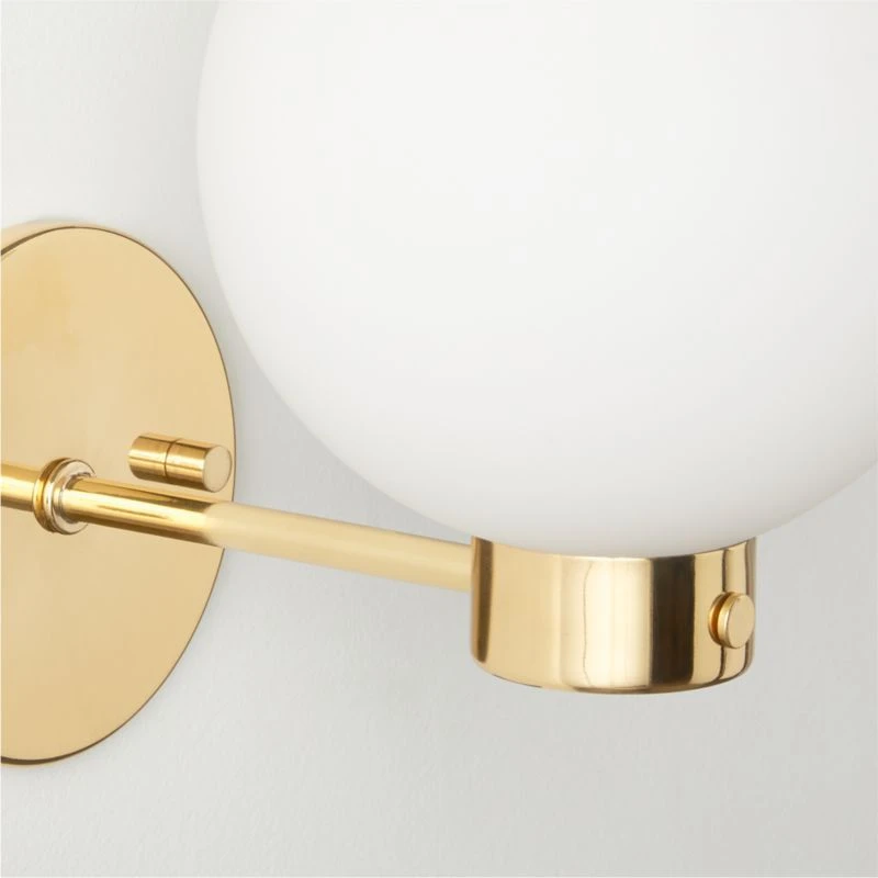 Marra Polished Brass Globe Wall Sconce Light 7 Marra Polished Brass Globe Wall Sconce Light - Image 5