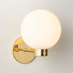 Marra Polished Brass Globe Wall Sconce Light 10 Marra Polished Brass Globe Wall Sconce Light -Cb2 MarraPldBrsSngScncROS23