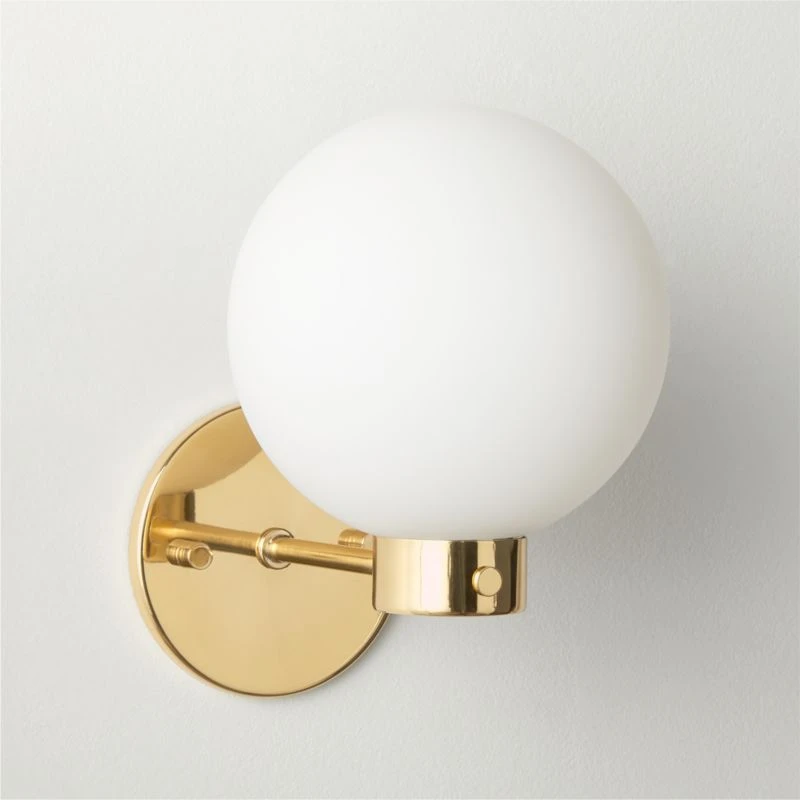 Marra Polished Brass Globe Wall Sconce Light 5 Marra Polished Brass Globe Wall Sconce Light - Image 3