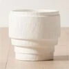 Marram Ribbed White Indoor Planter Small 1 Marram Ribbed White Indoor Planter Small -Cb2 MarramWhitePlanterLrgAV2SHF23