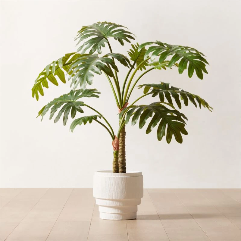 Marram Ribbed White Indoor Planter Small 5 Marram Ribbed White Indoor Planter Small - Image 3