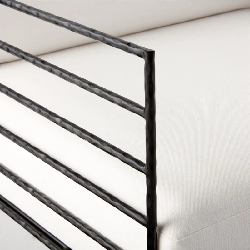 Marteau Black Iron Outdoor Lounge Chair With White Sunbrella® Cushions 10 Marteau Black Iron Outdoor Lounge Chair With White Sunbrella® Cushions - Image 8