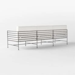 Marteau Black Iron Outdoor Sofa With White Sunbrella® Cushions -Cb2 MarteauSofa3QBSSS23