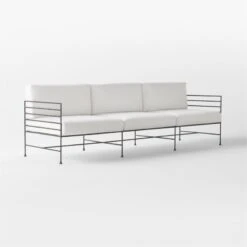 Marteau Black Iron Outdoor Sofa With White Sunbrella® Cushions -Cb2 MarteauSofa3QSSS23